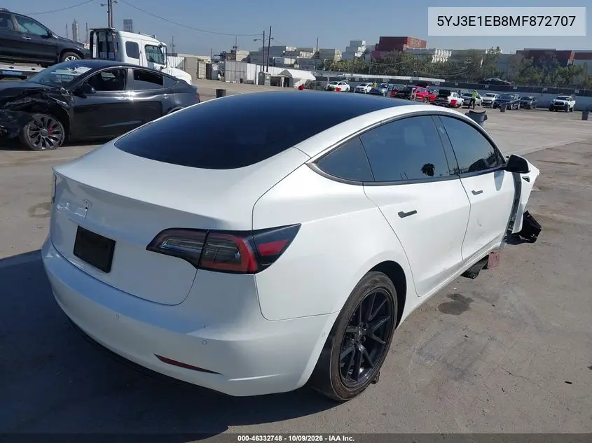 2021 TESLA MODEL 3 VIN 5YJ3E1EB8MF872707 — фото 4