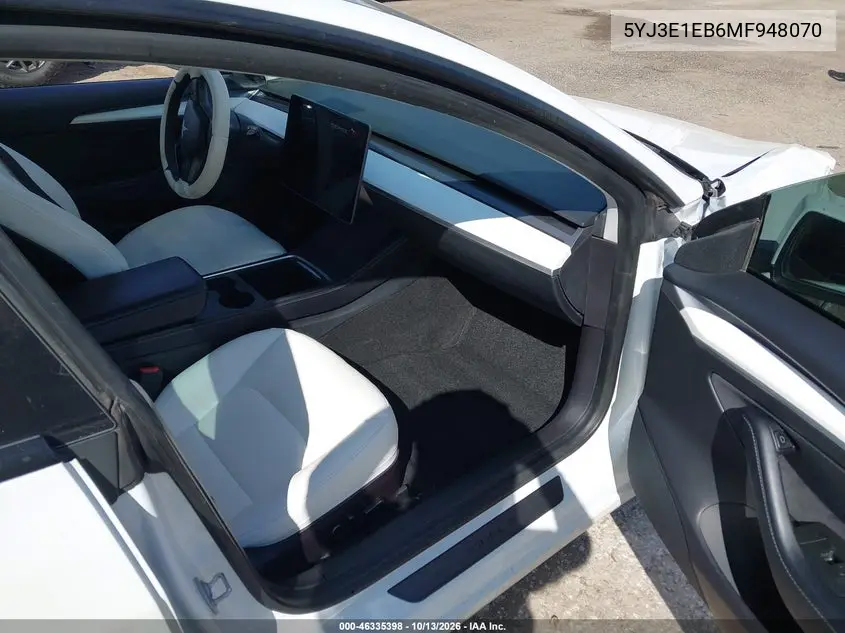 2021 TESLA MODEL 3 VIN 5YJ3E1EB6MF948070 — фото 5
