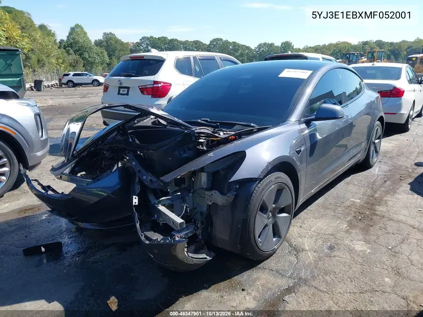 2021 TESLA MODEL 3 VIN 5YJ3E1EBXMF052001 — фото 2