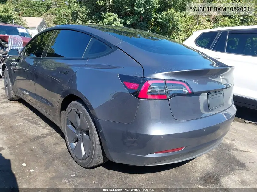 2021 TESLA MODEL 3 VIN 5YJ3E1EBXMF052001 — фото 3