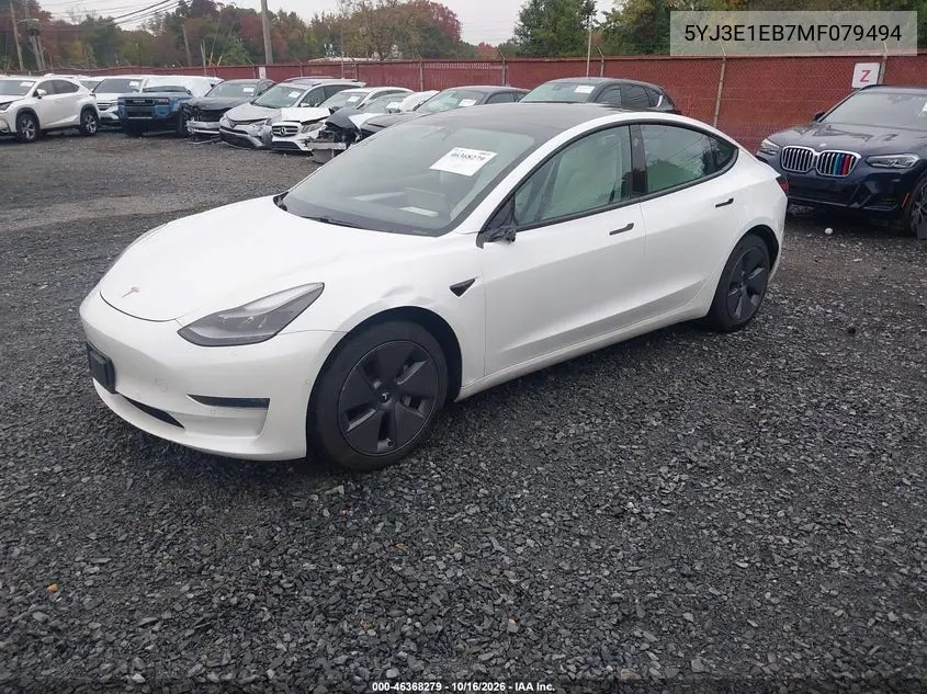 2021 TESLA MODEL 3 VIN 5YJ3E1EB7MF079494 — фото 2