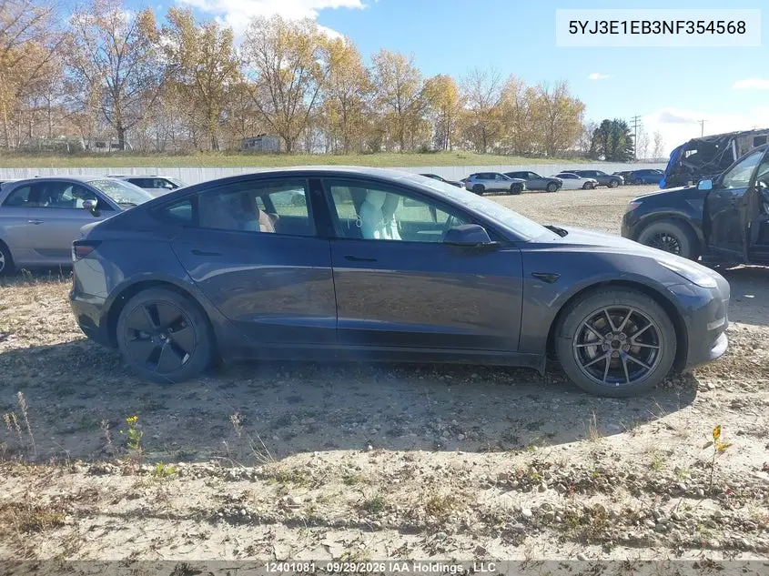 2022 TESLA MODEL 3 VIN 5YJ3E1EB3NF354568 — фото 13
