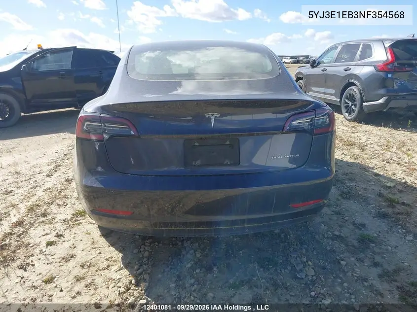 2022 TESLA MODEL 3 VIN 5YJ3E1EB3NF354568 — фото 16