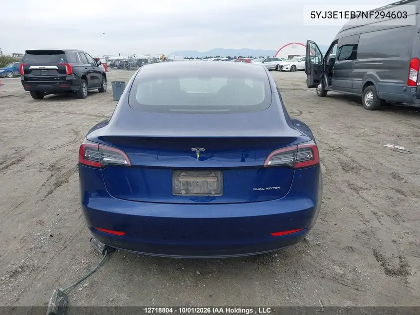 2022 TESLA MODEL 3 VIN 5YJ3E1EB7NF294603 — фото 15