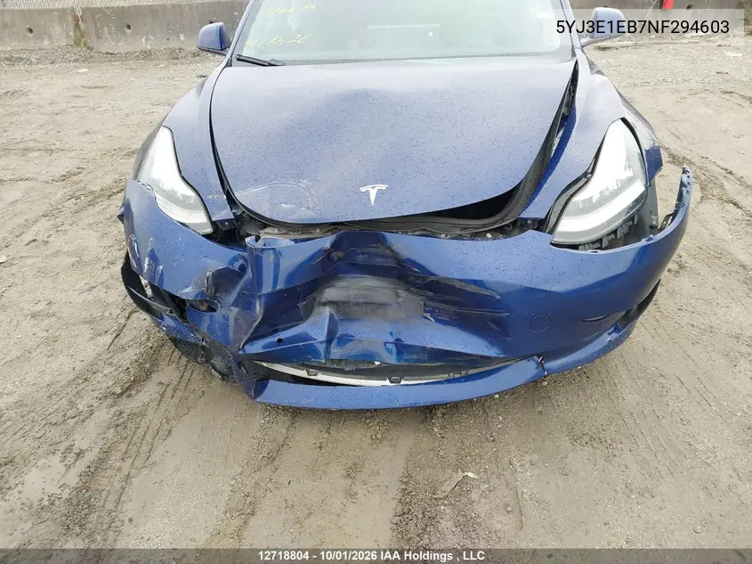 2022 TESLA MODEL 3 VIN 5YJ3E1EB7NF294603 — фото 6