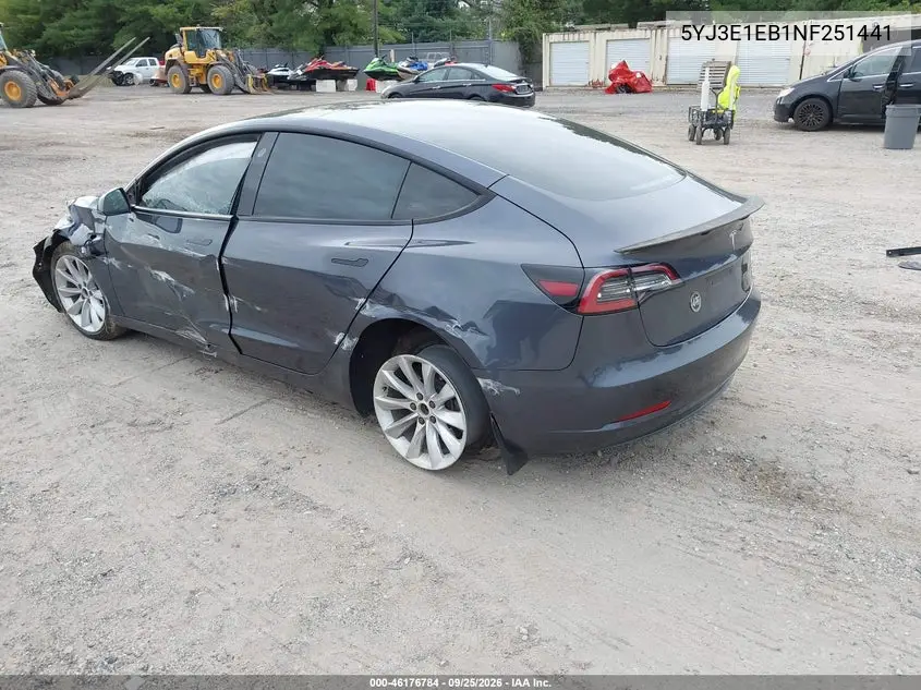 2022 TESLA MODEL 3 VIN 5YJ3E1EB1NF251441 — фото 3