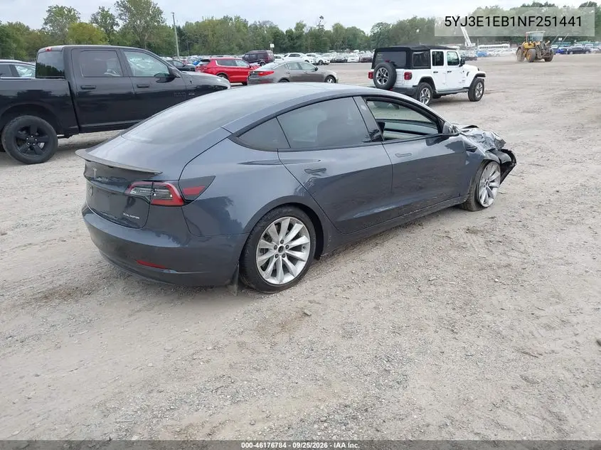 2022 TESLA MODEL 3 VIN 5YJ3E1EB1NF251441 — фото 4