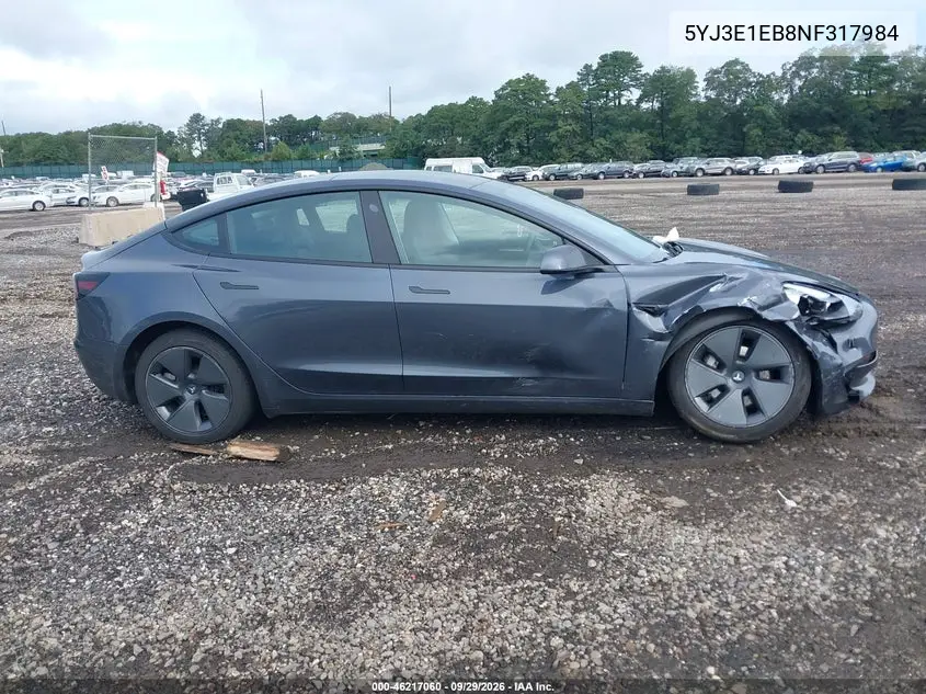 2022 TESLA MODEL 3 VIN 5YJ3E1EB8NF317984 — фото 13