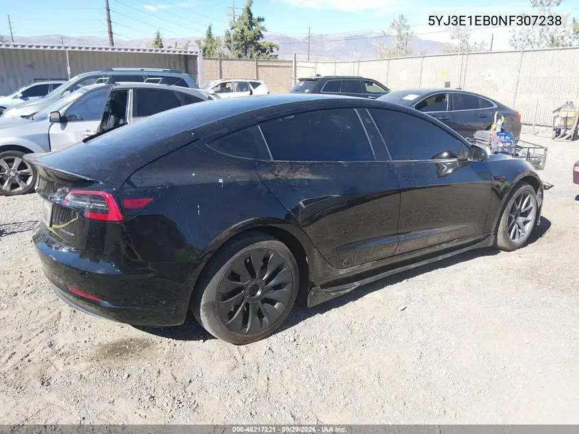 2022 TESLA MODEL 3 VIN 5YJ3E1EB0NF307238 — фото 4