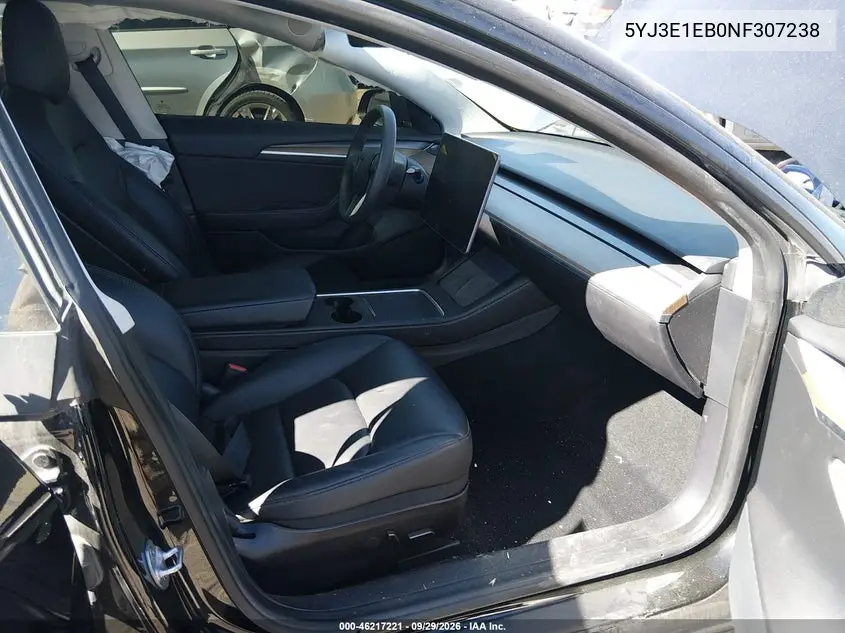 2022 TESLA MODEL 3 VIN 5YJ3E1EB0NF307238 — фото 5