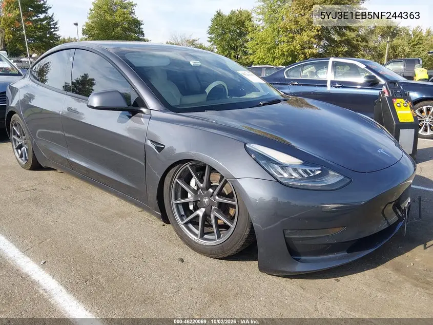 TESLA MODEL 3 2022, VIN 5YJ3E1EB5NF244363