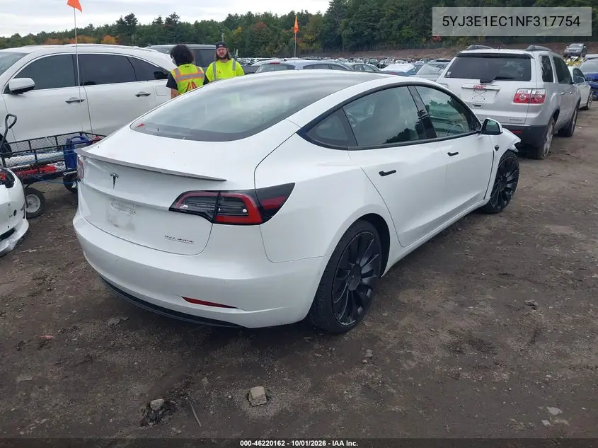 2022 TESLA MODEL 3 VIN 5YJ3E1EC1NF317754 — фото 4