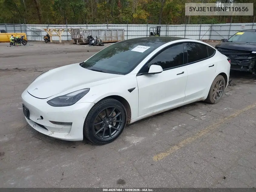 2022 TESLA MODEL 3 VIN 5YJ3E1EB8NF110656 — фото 2