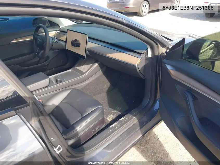 2022 TESLA MODEL 3 VIN 5YJ3E1EB8NF251386 — фото 5