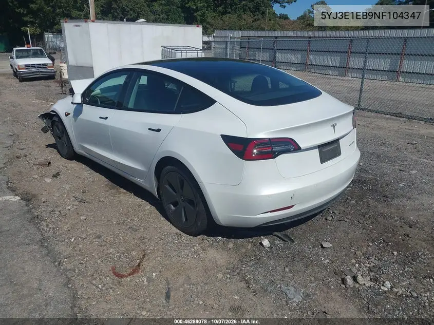 2022 TESLA MODEL 3 VIN 5YJ3E1EB9NF104347 — фото 3