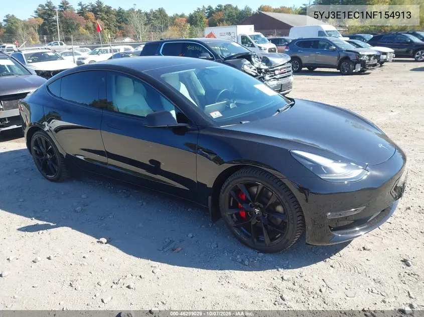 TESLA MODEL 3 2022, VIN 5YJ3E1EC1NF154913