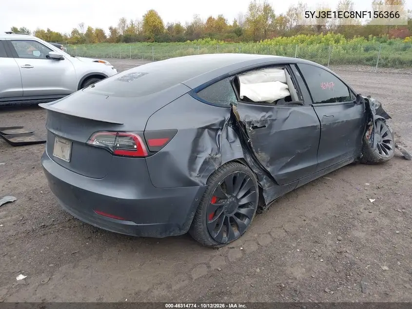 2022 TESLA MODEL 3 VIN 5YJ3E1EC8NF156366 — фото 4