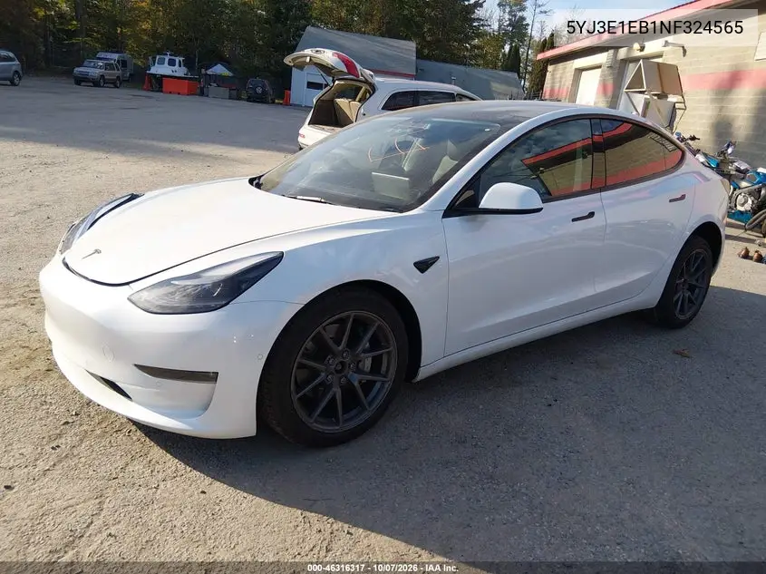 2022 TESLA MODEL 3 VIN 5YJ3E1EB1NF324565 — фото 2