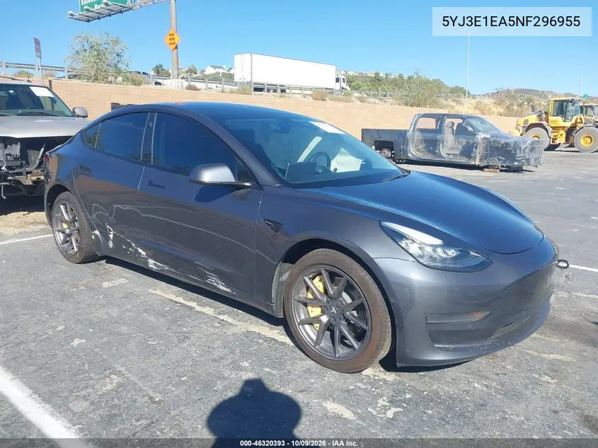 TESLA MODEL 3 2022, VIN 5YJ3E1EA5NF296955