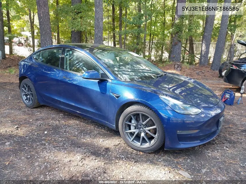 TESLA MODEL 3 2022, VIN 5YJ3E1EB6NF186585