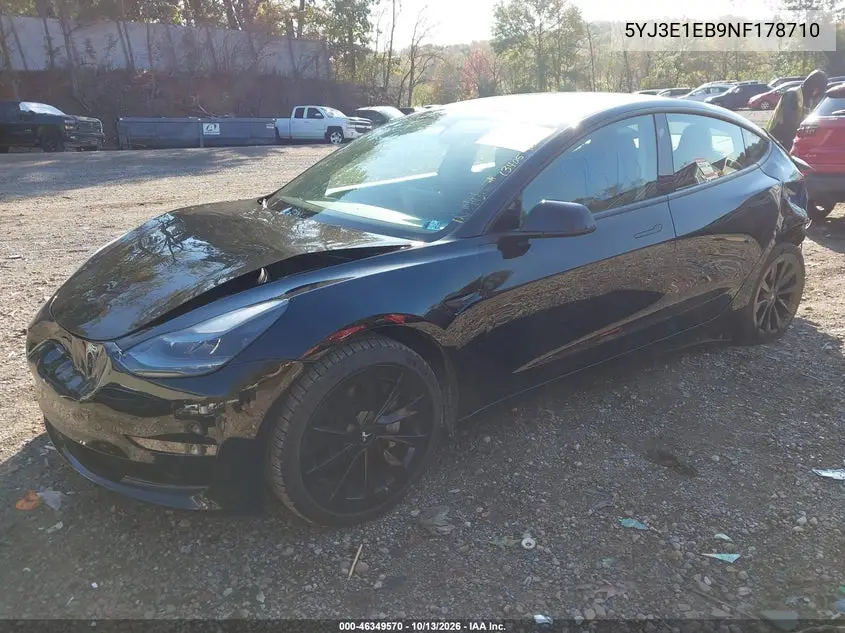 2022 TESLA MODEL 3 VIN 5YJ3E1EB9NF178710 — фото 2
