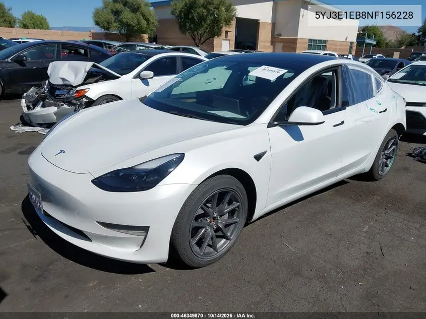 2022 TESLA MODEL 3 VIN 5YJ3E1EB8NF156228 — фото 2