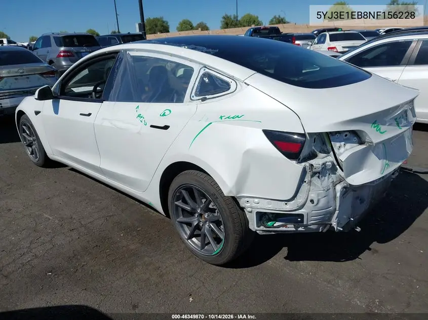 2022 TESLA MODEL 3 VIN 5YJ3E1EB8NF156228 — фото 3