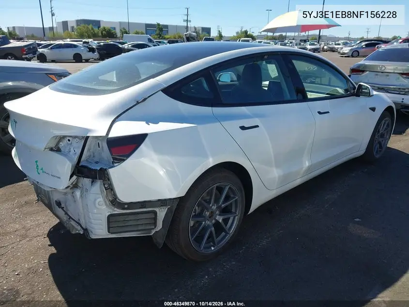 2022 TESLA MODEL 3 VIN 5YJ3E1EB8NF156228 — фото 4