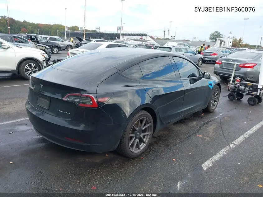 2022 TESLA MODEL 3 VIN 5YJ3E1EB1NF360076 — фото 4