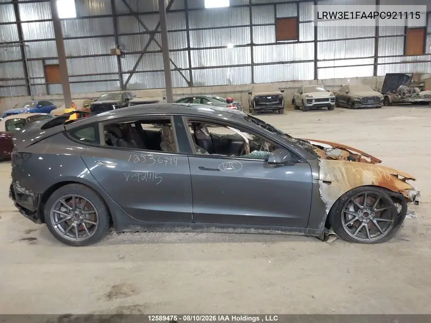 2023 TESLA MODEL 3 VIN LRW3E1FA4PC921115 — фото 14