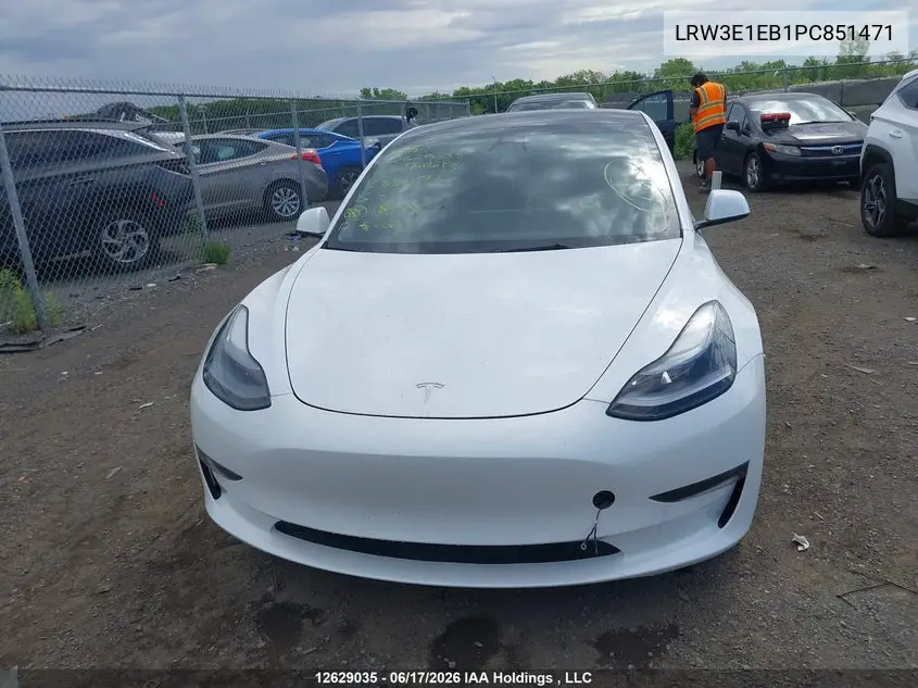 2023 TESLA MODEL 3 VIN LRW3E1EB1PC851471 — фото 11