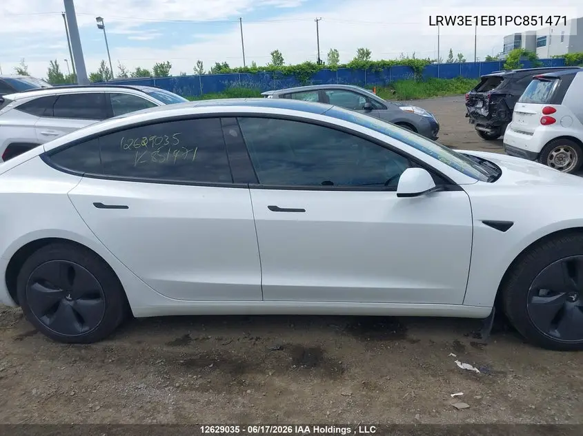 2023 TESLA MODEL 3 VIN LRW3E1EB1PC851471 — фото 12