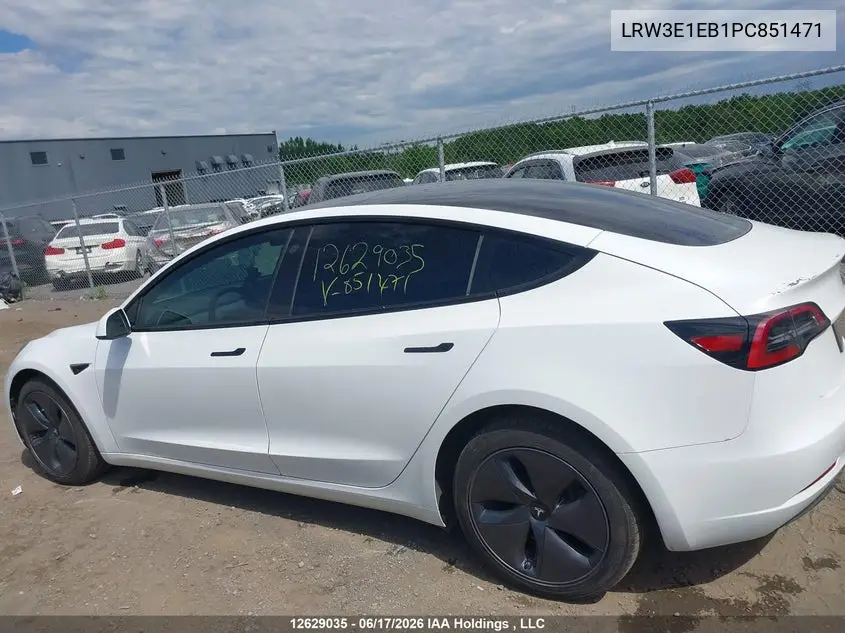 2023 TESLA MODEL 3 VIN LRW3E1EB1PC851471 — фото 13