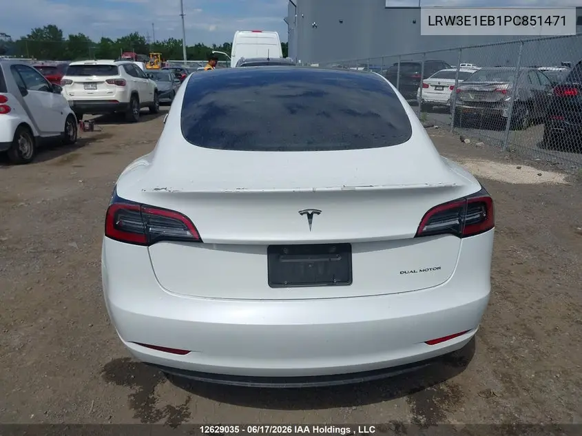 2023 TESLA MODEL 3 VIN LRW3E1EB1PC851471 — фото 14