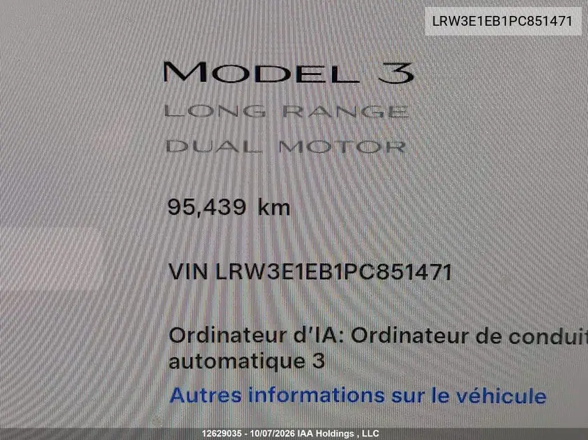2023 TESLA MODEL 3 VIN LRW3E1EB1PC851471 — фото 16
