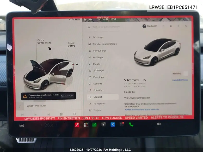 2023 TESLA MODEL 3 VIN LRW3E1EB1PC851471 — фото 7