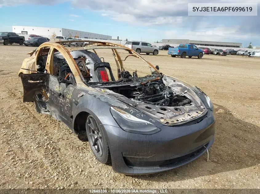 TESLA MODEL 3 2023, VIN 5YJ3E1EA6PF699619