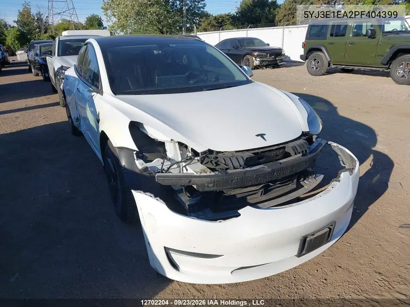 TESLA MODEL 3 2023, VIN 5YJ3E1EA2PF404399