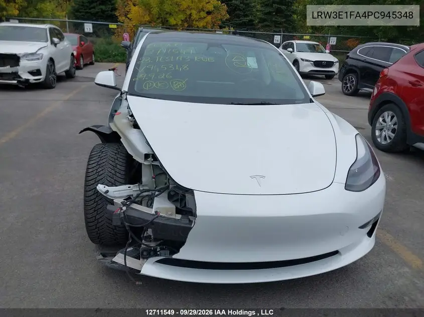 2023 TESLA MODEL 3 VIN LRW3E1FA4PC945348 — фото 13
