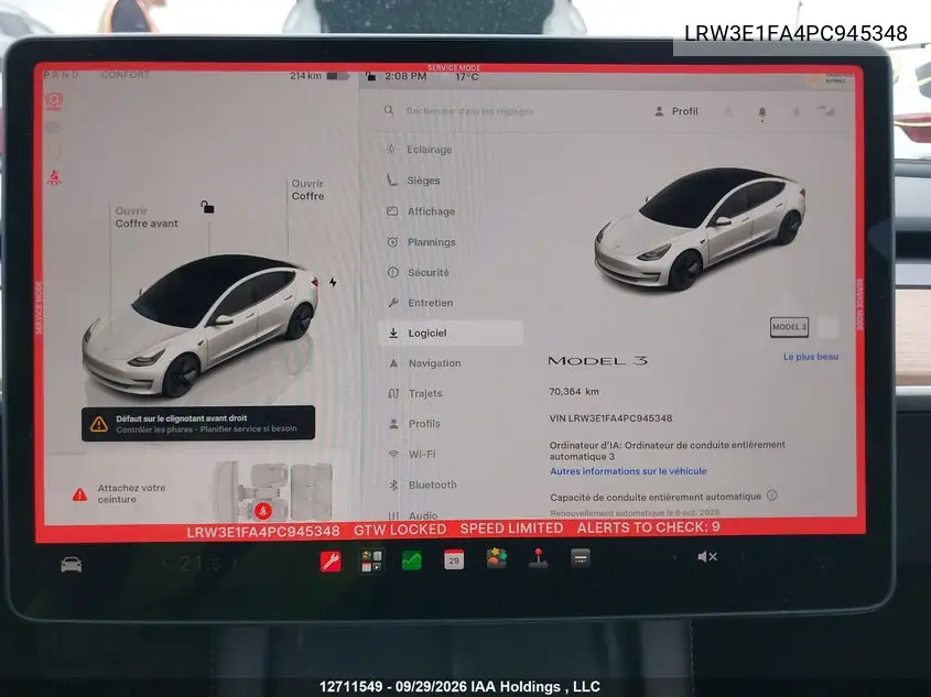 2023 TESLA MODEL 3 VIN LRW3E1FA4PC945348 — фото 7