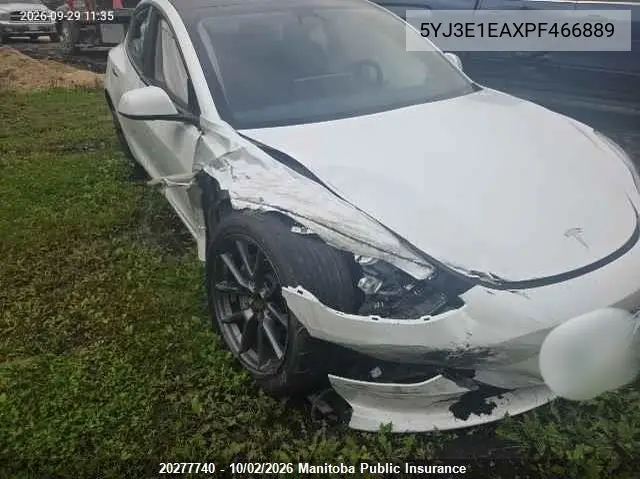 TESLA MODEL 3 2023, VIN 5YJ3E1EAXPF466889