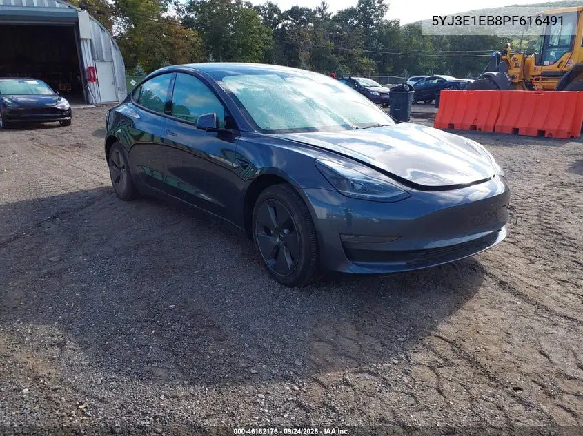 TESLA MODEL 3 2023, VIN 5YJ3E1EB8PF616491