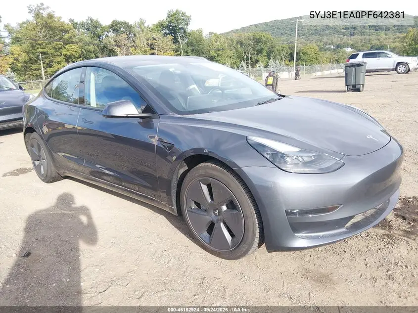TESLA MODEL 3 2023, VIN 5YJ3E1EA0PF642381