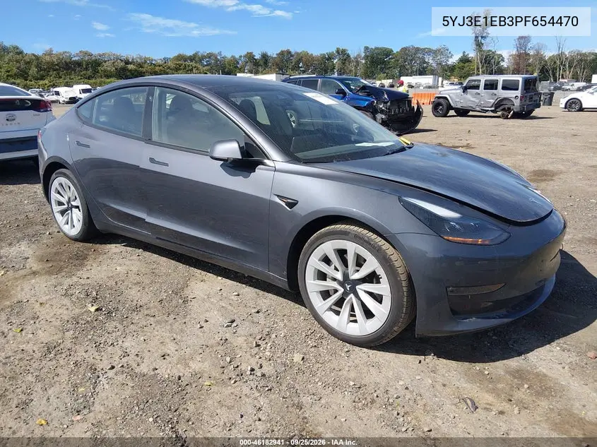 TESLA MODEL 3 2023, VIN 5YJ3E1EB3PF654470