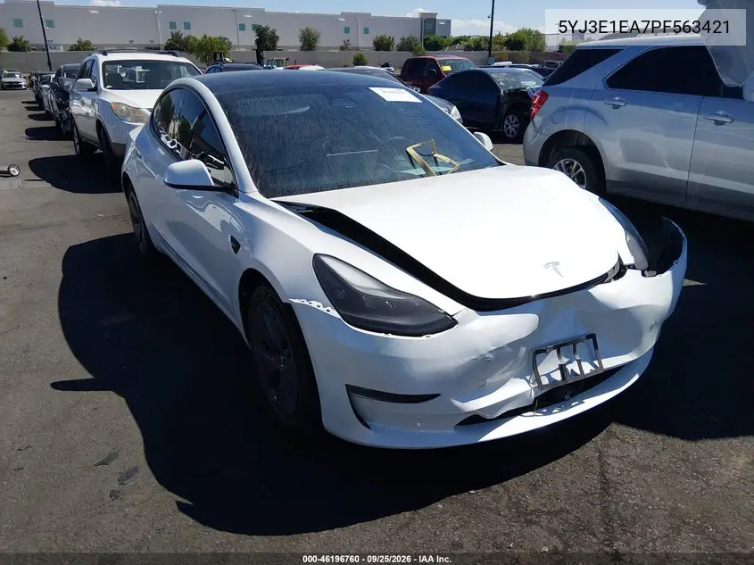 TESLA MODEL 3 2023, VIN 5YJ3E1EA7PF563421