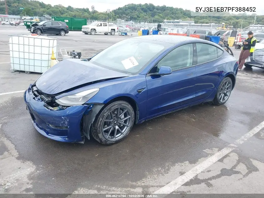 2023 TESLA MODEL 3 VIN 5YJ3E1EB7PF388452 — фото 2