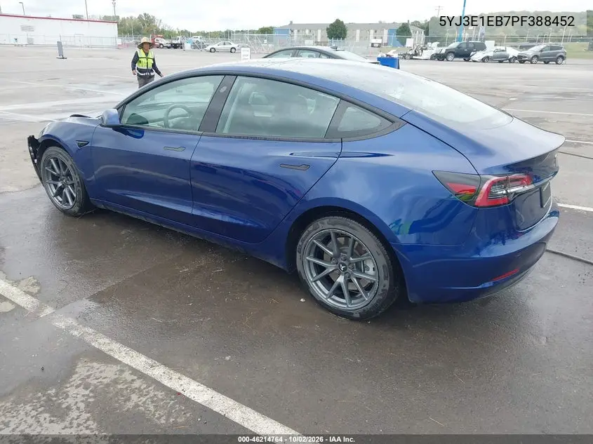 2023 TESLA MODEL 3 VIN 5YJ3E1EB7PF388452 — фото 3