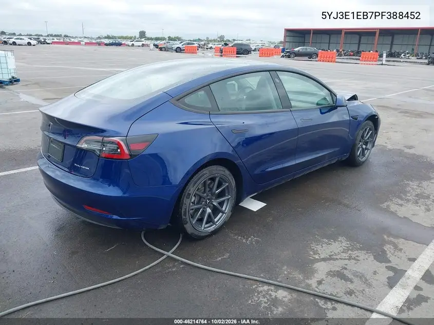 2023 TESLA MODEL 3 VIN 5YJ3E1EB7PF388452 — фото 4