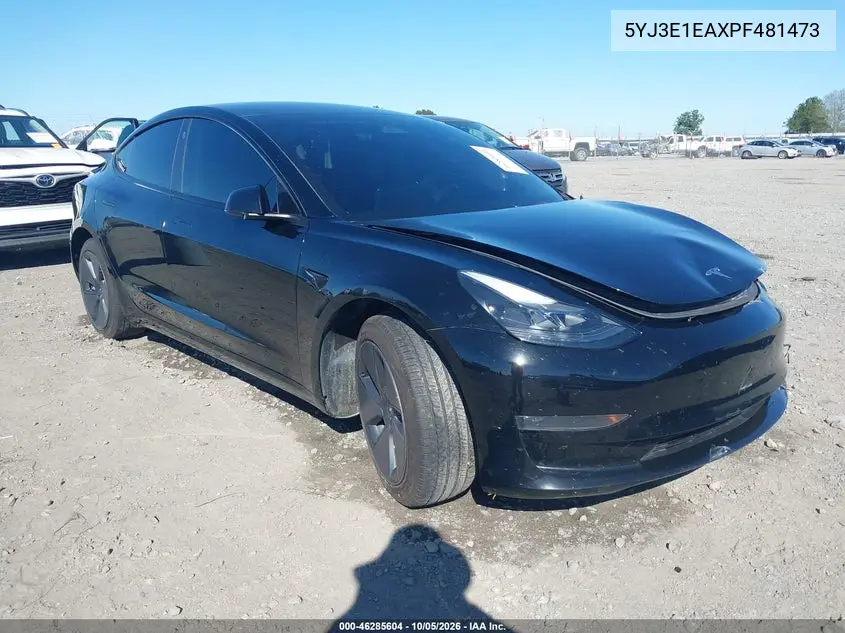 TESLA MODEL 3 2023, VIN 5YJ3E1EAXPF481473