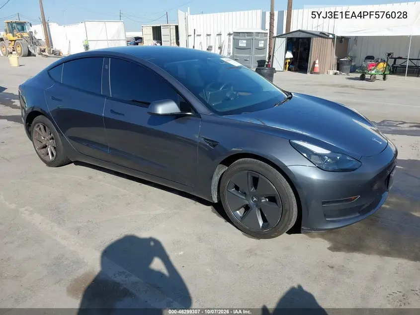 TESLA MODEL 3 2023, VIN 5YJ3E1EA4PF576028